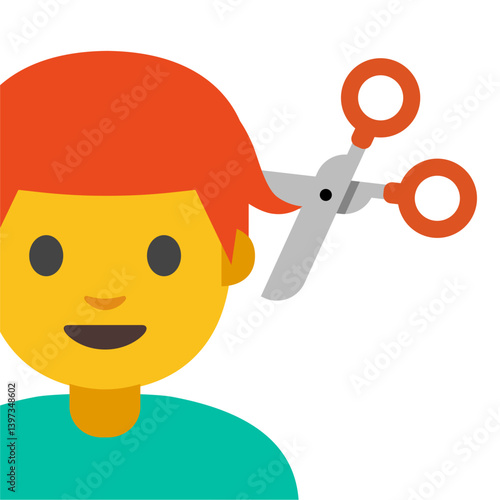 Haircut Emoji with Red Hair
