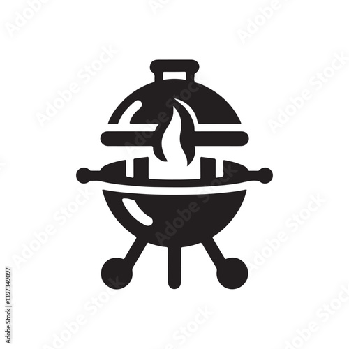 BBQ Grill vector silhouette clip art logo illustration