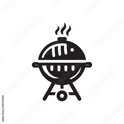BBQ Grill vector silhouette clip art logo illustration