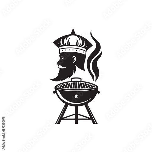 BBQ Grill vector silhouette clip art logo illustration
