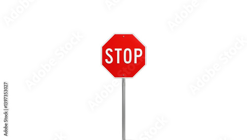 stop sign isolated on white