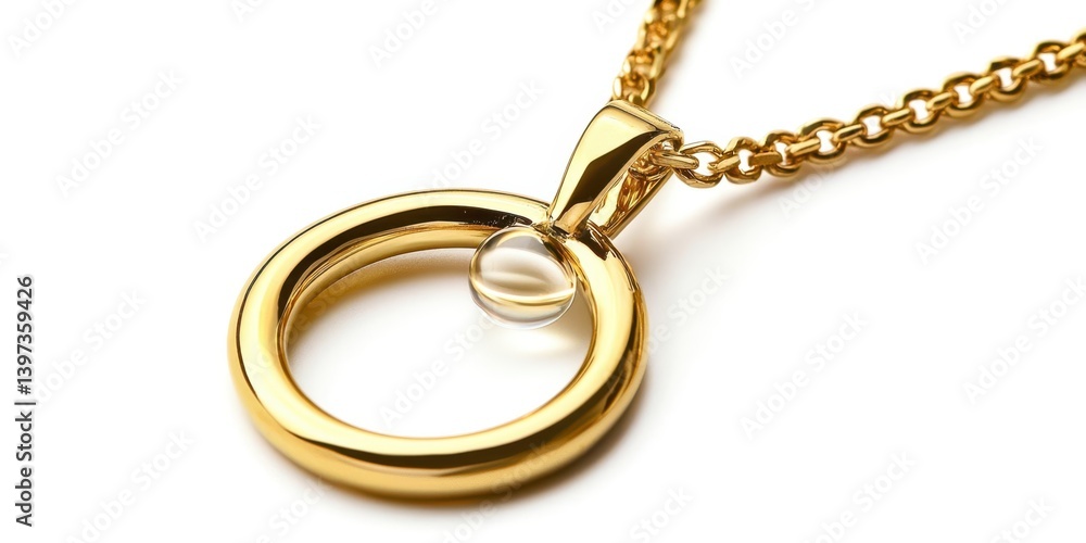 A gold and pearl necklace with a pearl in the center A gold and pearl necklace with a pearl in the center