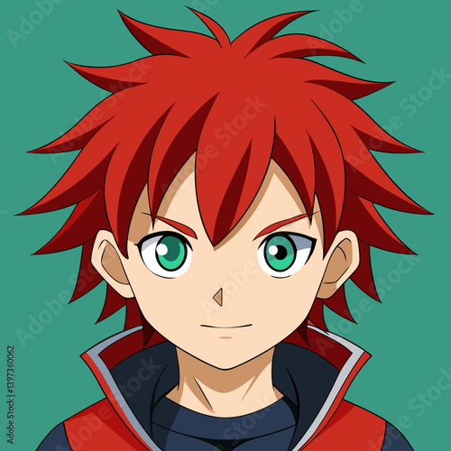 anime boy with red hair