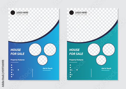 Creative Real estate house property for sale, flayer template.