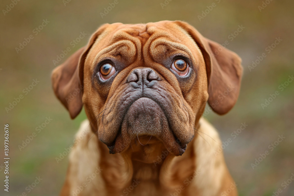 Fototapeta premium Generative AI image of a beautiful dog walking outdoors