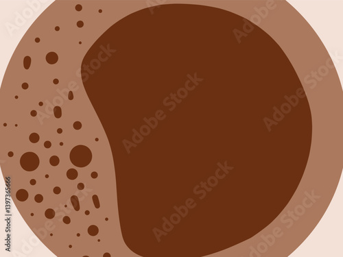 Cup of coffee with milk, top view. The concept of coffee, coffee shops. Vector illustration