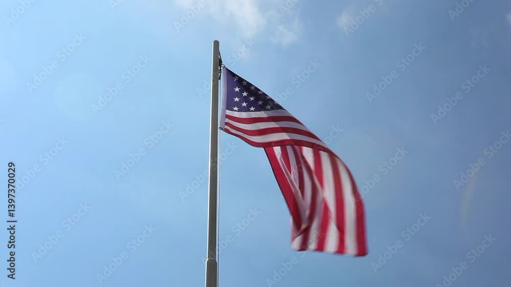 American flag waving in the wind American flag waving in the wind