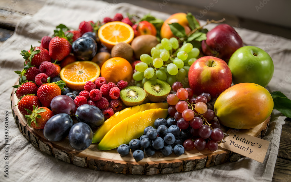 Assortment of healthy raw fruits and berries platter background, strawberries raspberries oranges plums apples kiwis grapes blueberries, mango, top view, selective focus Assortment of healthy raw fruits and berries platter background, strawberries raspberries oranges plums apples kiwis grapes blueberries, mango, top view, selective focus
