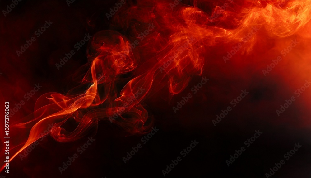 Fototapeta premium Fiery toned red and abstract black and red background with smoke and flame effects