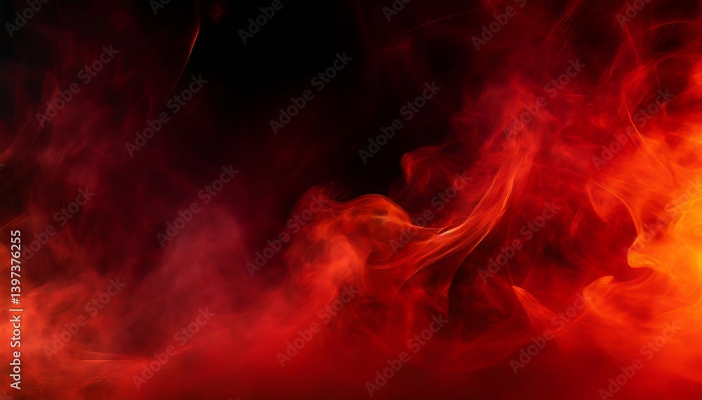 Fototapeta premium Fiery toned red and abstract black and red background with smoke and flame effects