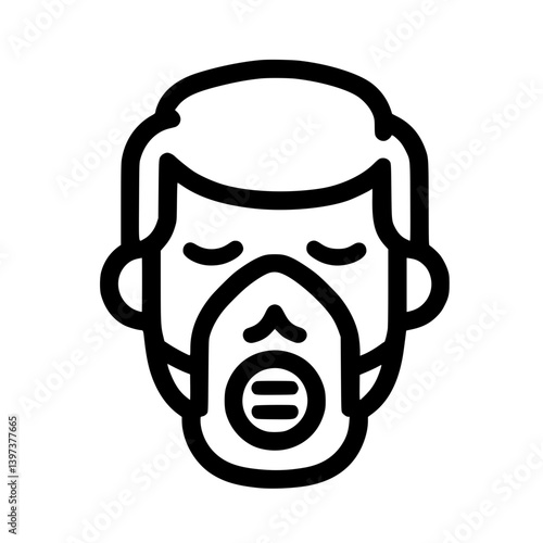 Image of a person wearing a gas mask with closed eyes, respirator, oxygen mask  