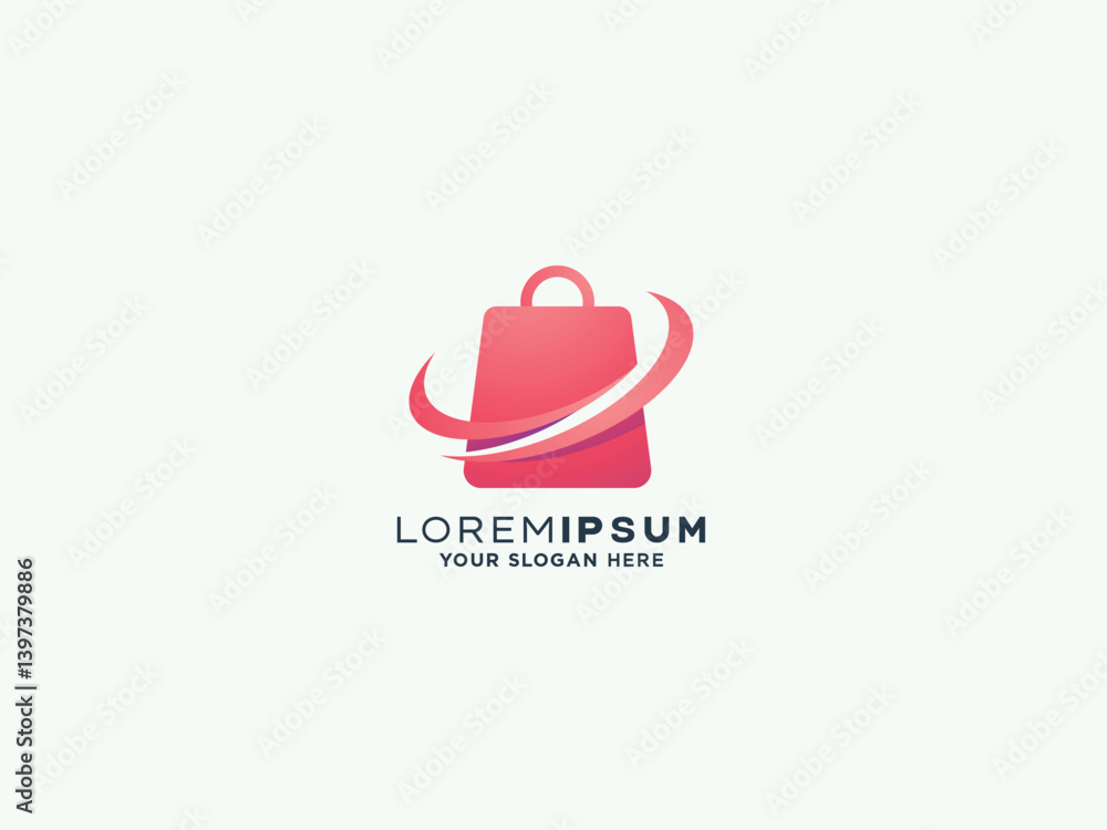 Obraz premium Shopping logo design vector template