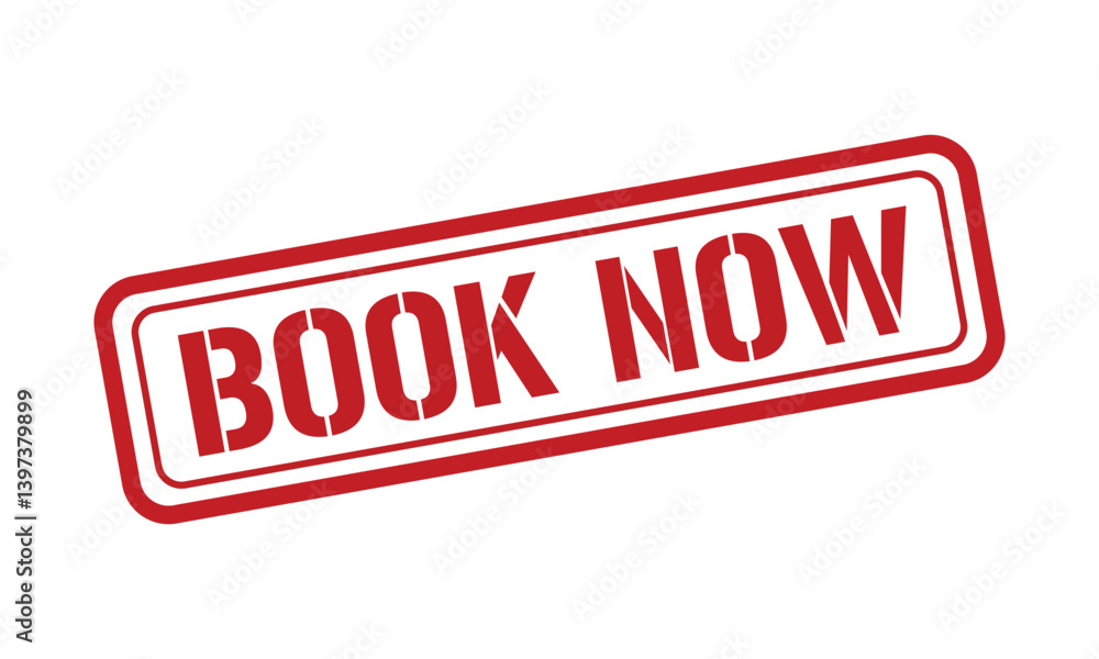 BOOK NOW red stamp text vector, rubber stamp BOOK NOW red stamp text vector, rubber stamp