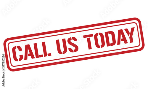 CALL US TODAY red stamp text vector, rubber stamp
