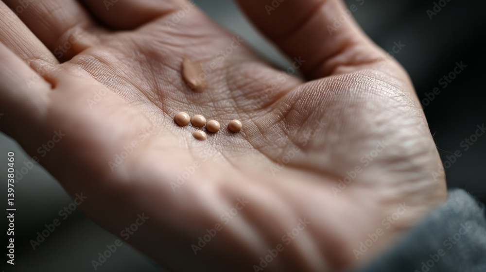 Obraz premium Hand gently holding seeds against a blurred background, symbolizing growth, potential, and the beginning of life.