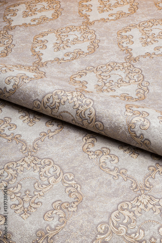 Obraz na płótnie Large roll of wallpaper for the wall with a beautiful texture w salonie