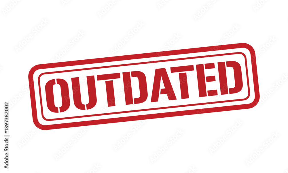 Fototapeta premium OUTDATED red stamp text vector, rubber stamp