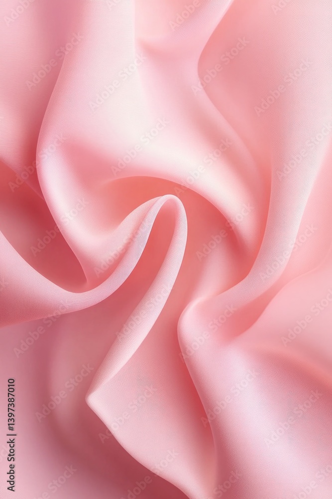 Obraz premium Delicate pink silk drapes gracefully, showcasing soft textures a