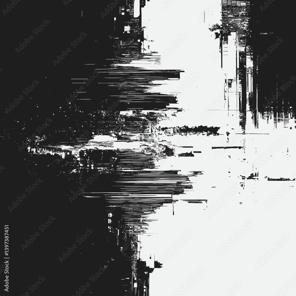 Glitch effect pixelated white noise-style vector graphic Glitch effect pixelated white noise-style vector graphic