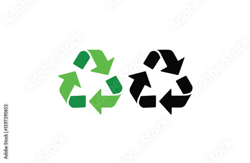 Recycle symbol, set of recycling icons. recycle logo symbol. vector illustration, Recycle icon in flat and line style. Recycle silhouette icon vector