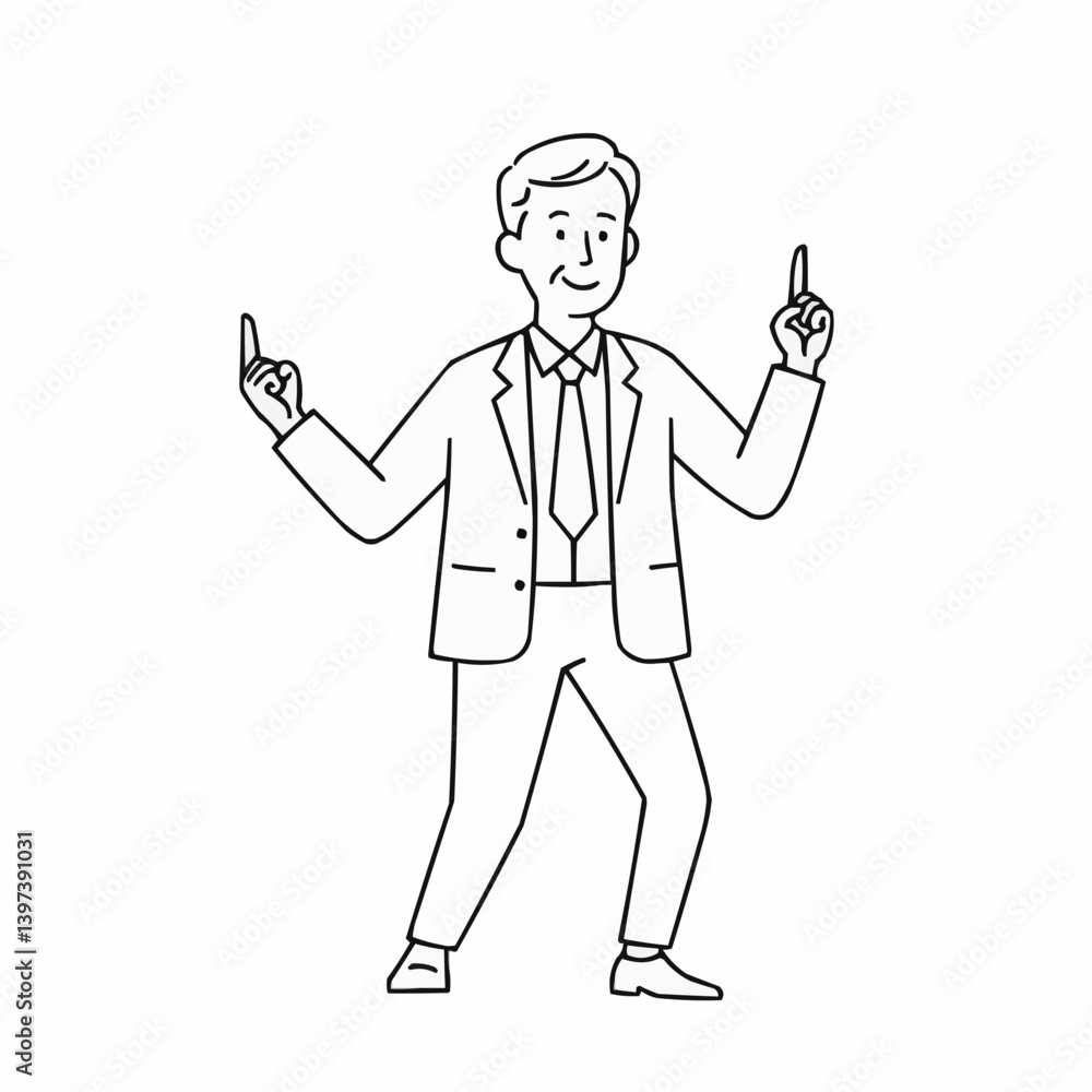 Corporate success gesture by happy businessman in a suit Corporate success gesture by happy businessman in a suit