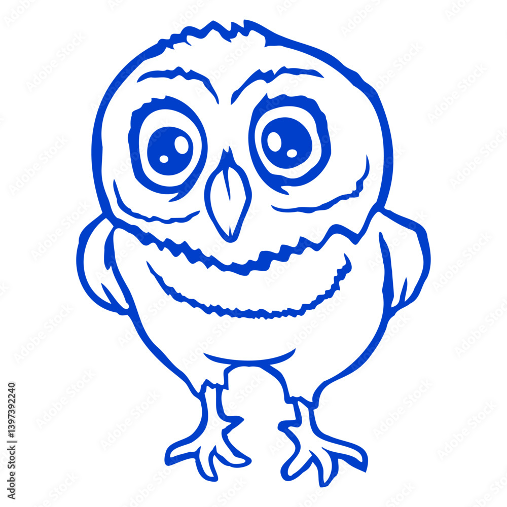 Fototapeta premium Owl night bird wise forest animal wisdom cuckoo Isolated Vector Graphic Design Illustration 