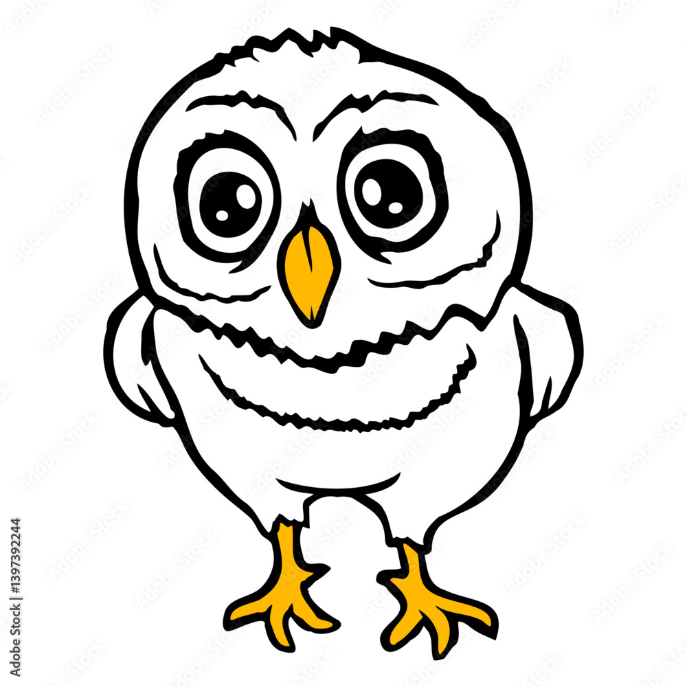 Fototapeta premium Owl night bird wise forest animal wisdom cuckoo Isolated Vector Graphic Design Illustration 