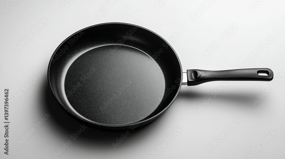 clean black frying pan, non-stick, isolated on studio white background clean black frying pan, non-stick, isolated on studio white background