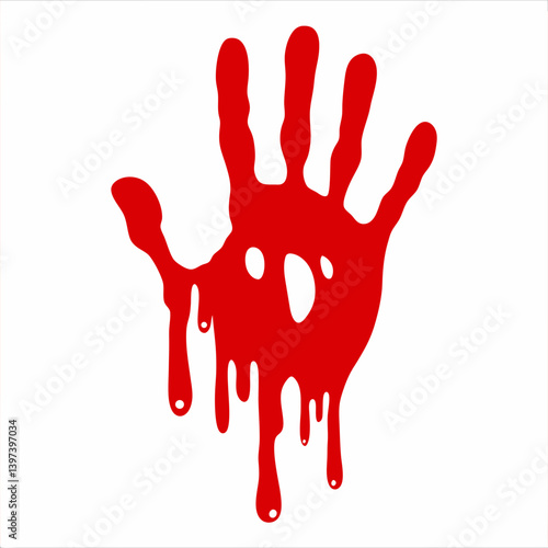 Bloody Hand Symbol Vector Graphic.