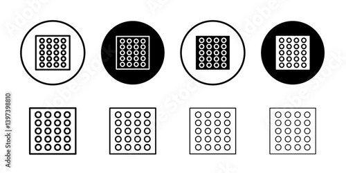 Bubble wrap icon Black and white outline vector