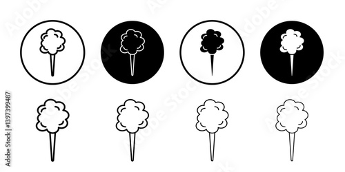 Cotton Candy icon Black and white outline vector