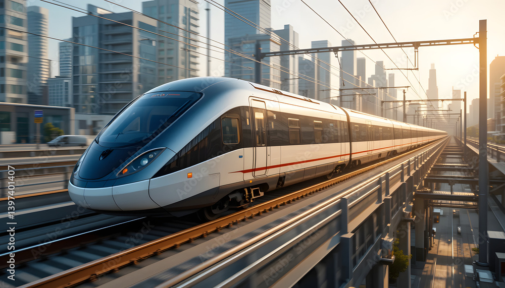 Naklejka premium high speed electric train technology