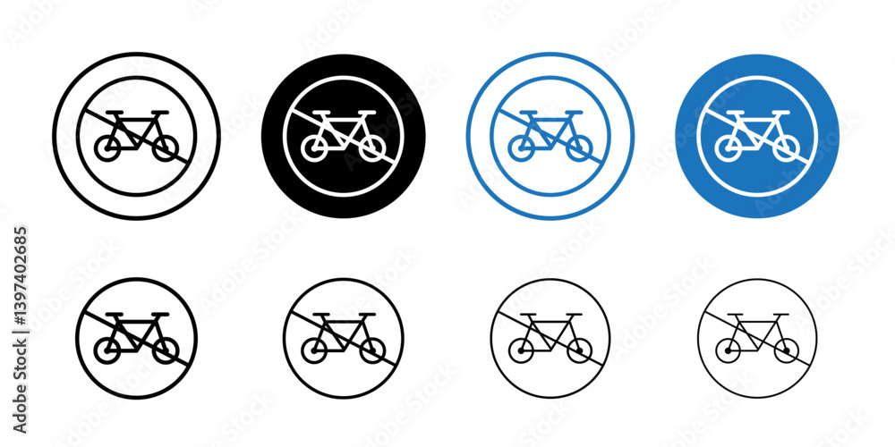 No bicycle sign Black and white outline vector No bicycle sign Black and white outline vector