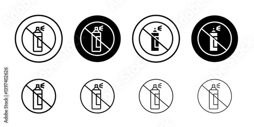 No aerosol spray sign Black and white outline vector