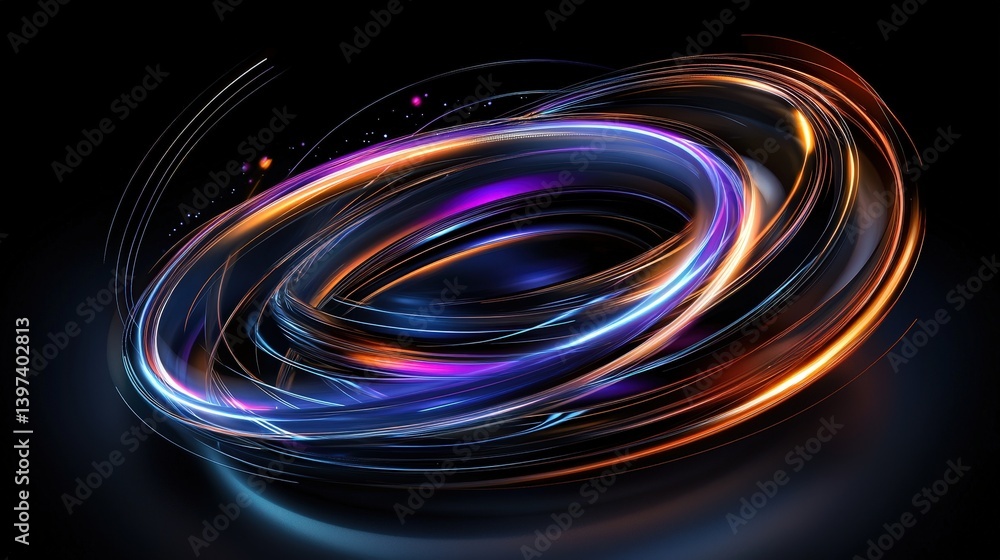 A vibrant swirl of colorful light trails on a dark background, creating an abstract, dynamic visual effect. A vibrant swirl of colorful light trails on a dark background, creating an abstract, dynamic visual effect.