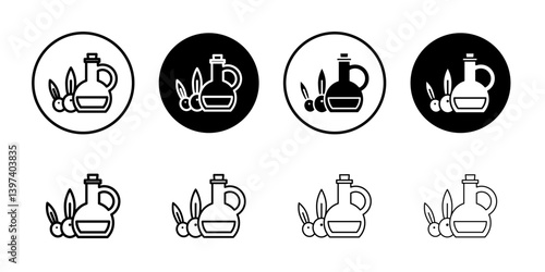 Olive oil icon Black and white outline vector