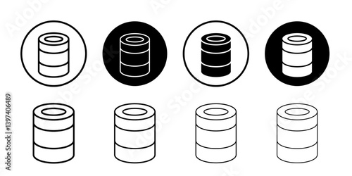 Tin can icon Black and white outline vector