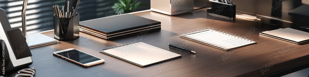 Isolated Workspace with Tablet, Notebook, and Pen for Digital Business Tasks
Isolated Workspace with Tablet, Notebook, and Pen for Digital Business Tasks