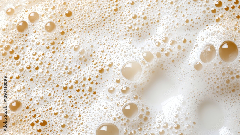 Close-up of frothy beverage surface with bubbles. Perfect texture for drink-themed designs. Close-up of frothy beverage surface with bubbles. Perfect texture for drink-themed designs.