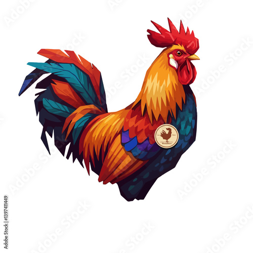 Colorful Rooster Illustration