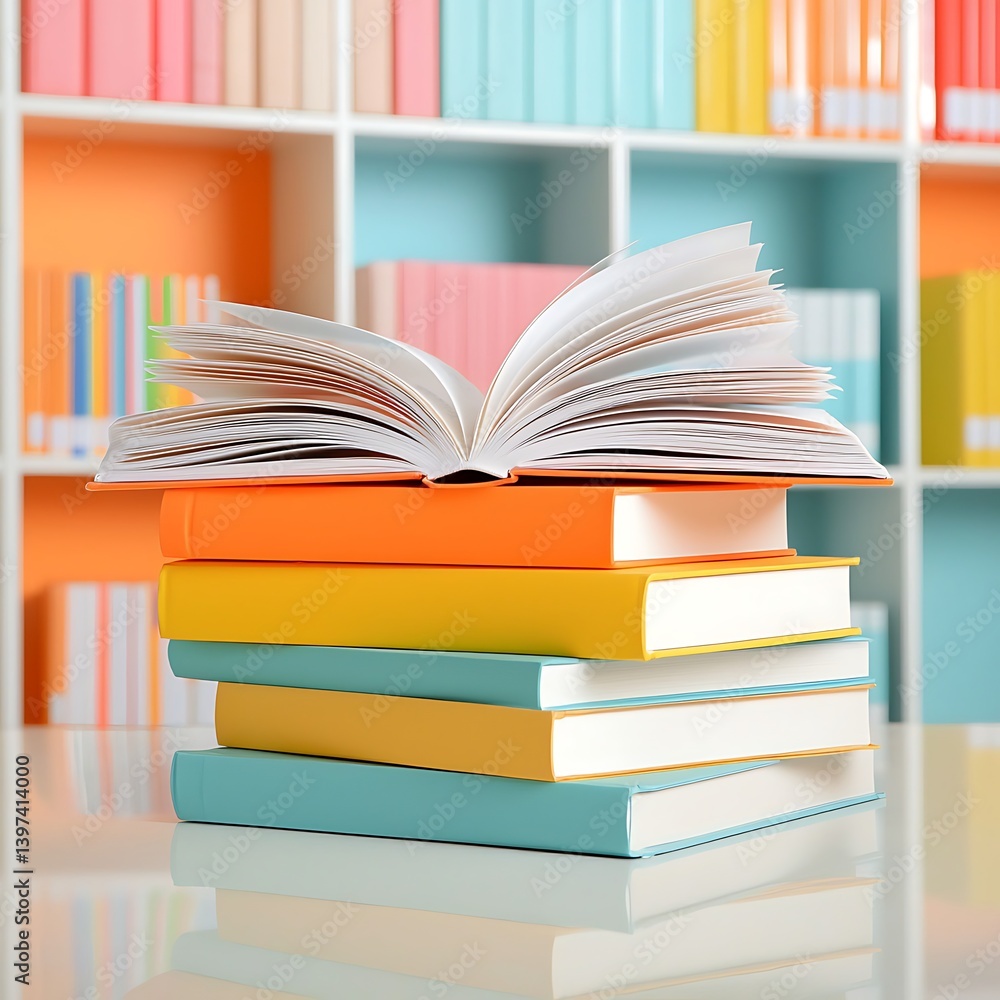 Books on Table in Library Books on Table in Library