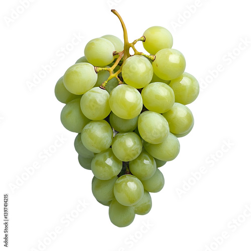 Fotografie Green grapes bunch isolated on black background,