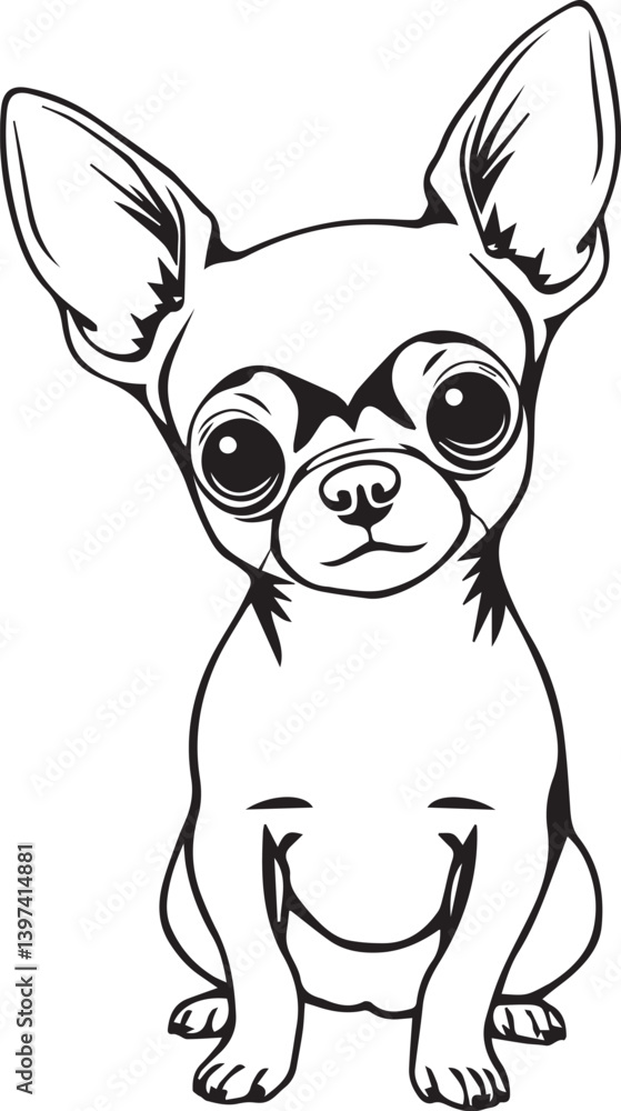 Chihuahua dog . Hand drawn vector illustration Chihuahua dog . Hand drawn vector illustration