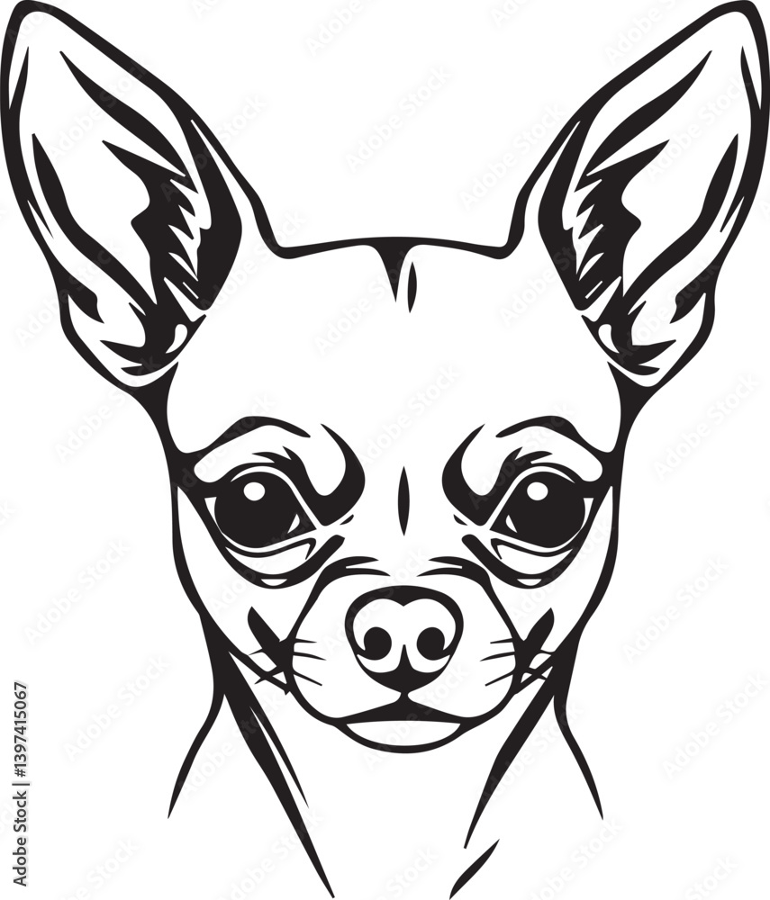 Chihuahua dog . Hand drawn vector illustration Chihuahua dog . Hand drawn vector illustration