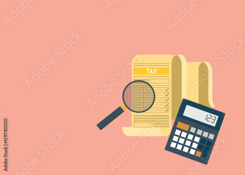 Income tax filing, calculate revenue and filling tax form, checklist for tax filing form with calculator
