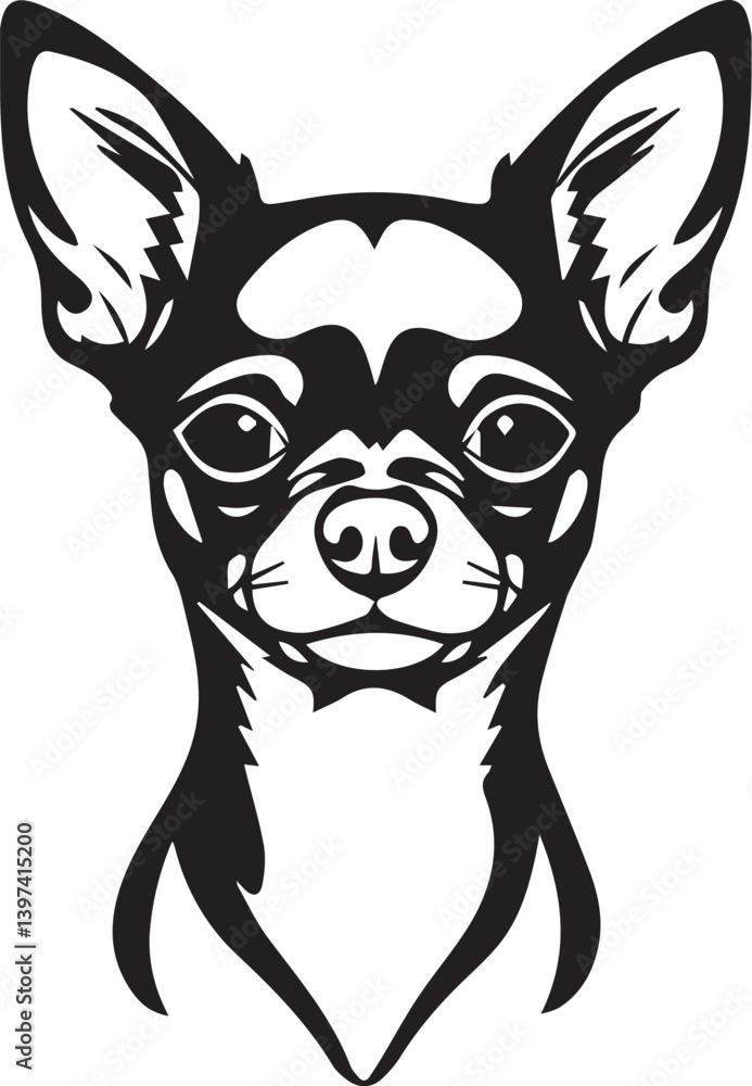 Fototapeta premium Chihuahua dog . Hand drawn vector illustration 