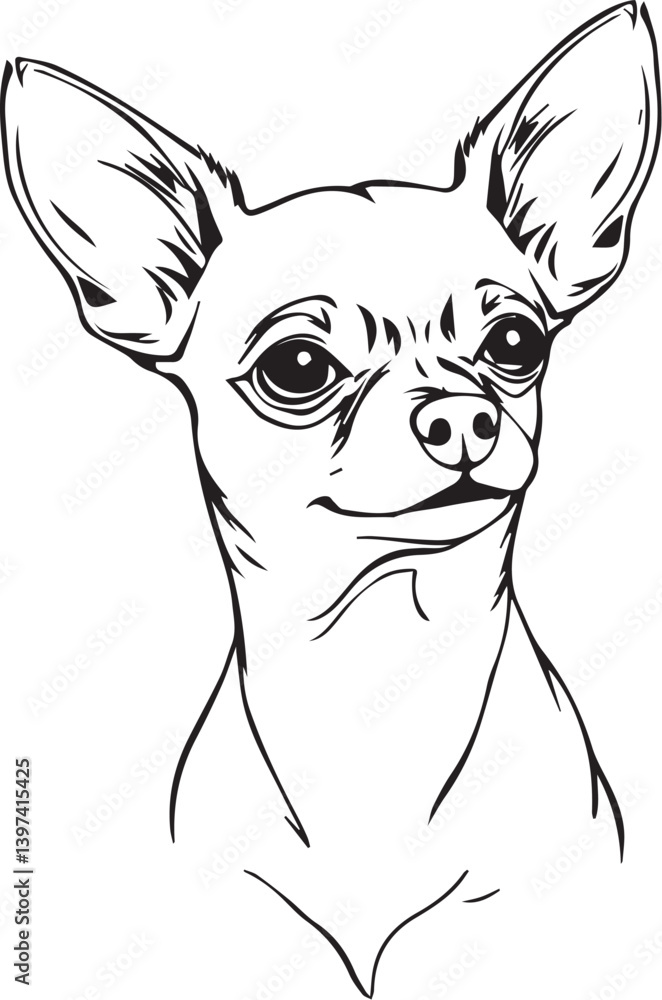 Chihuahua dog . Hand drawn vector illustration Chihuahua dog . Hand drawn vector illustration