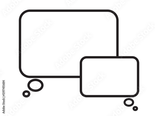 シンプルな黒の線で描いたモノクロの吹き出しアイコン