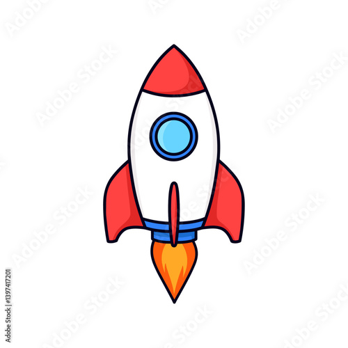 rocket launch cartoon illustration