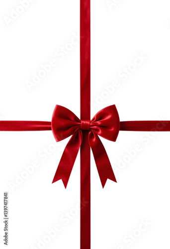 Red Velvet Bow Clipart – High-Resolution PNG with Transparent Background for Design Mockups.